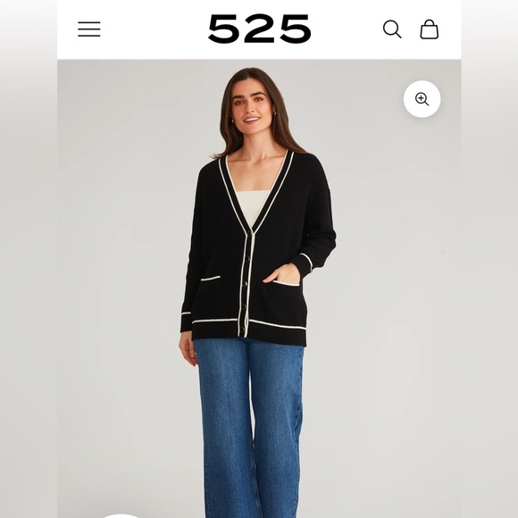 525 America Tipped Oversized Cardigan - Picture 4 of 8